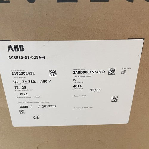 One  Abb Inverter ACS510-01-025A-4 3P AC380V~480V 11KW Free shipping