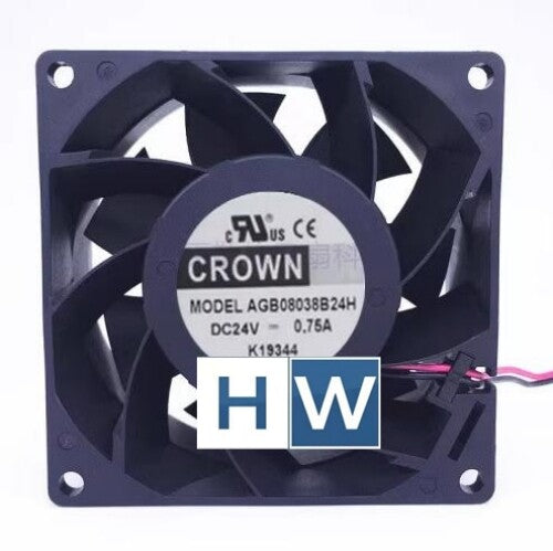 1PC CROWN AGB08038B24H 8038 24V 0.75A 2-wire Inverter Cooling Fan