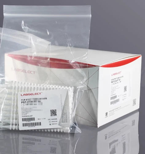 120pcs/box PST-0108-FT-C) 0.1ml transparent eight-row tube with cap and flat lid