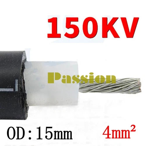 1pc High Voltage/Temperature 200° Cable 1M OD:15mm 150KV 4mm² (~11AWG) DC