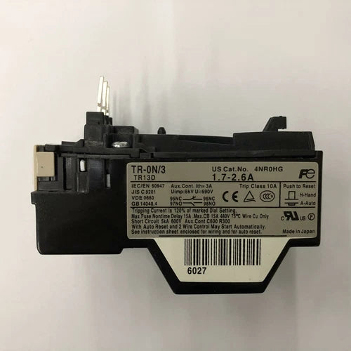 1PCS  Thermal overload relay TR-ON/3 1.7-2.6A TRON/3
