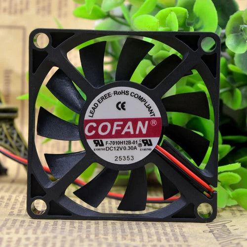 1 pcs   2-wire silent cooling fan  F-7010H12B-01 7010 12v 0.30A 7CM