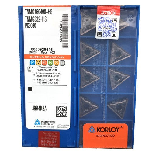 KORLOY TNMG160408-HS PC9030 Carbide Inserts CNC TOOL