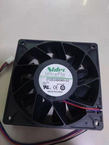 1 PCS NIDEC Fan V12E24BGB5-52 DC 24V 1.40A 12038 12CM 3 Pin cooling fan