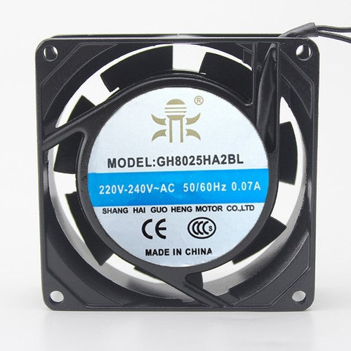 1 PCS GUO HENG Fan GH8025HA2BL AC 220-240V 8025 8cm 2 Wire cabinet cooling fan