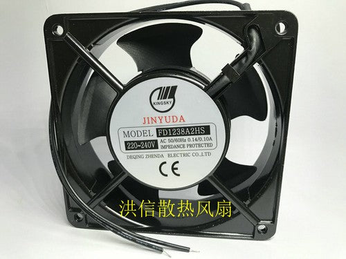 1 PCS JINYUDA Fan FD1238A2HS AC 220-240V 0.14/0.10A 12038 12cm 2 Wire
