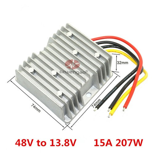 48V to 13.8V 15A 207W regulator DC converter high power car boost module