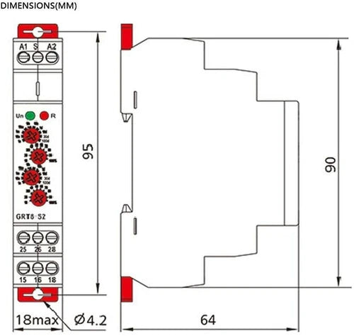 Mini Asymmetric Cycle Timer ON/Off Repeat Cycle Time Relay AC/DC12-240V GRT8-S1