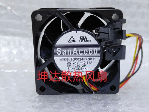 1 PCS Sanyo Fan 9G0624P4S015 DC24V 0.34A 6CM 4 wire cooling fan