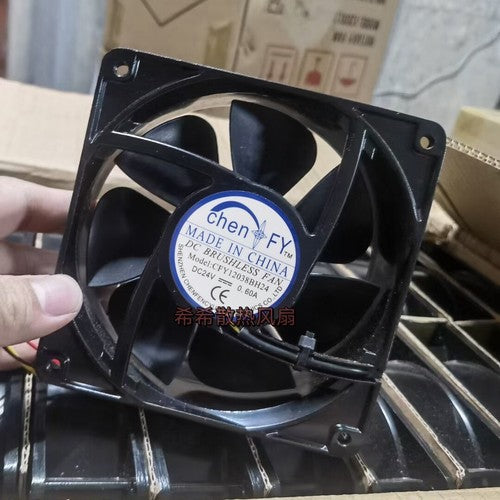 1 PCS chen FY Fan CFY12038BH24 24V 0.60A 12038 12CM 3 wire aluminum frame fan