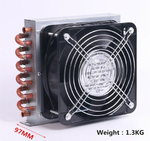 Refrigerator Condenser 7mm Copper Tube Aluminum Fin 2*7*165 with 220V 150MM Fan