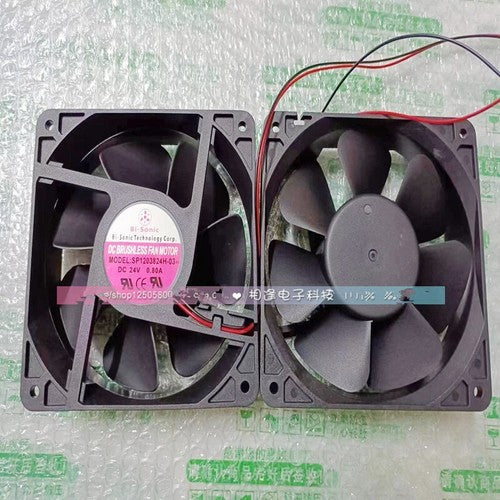1 PCS Bi-Sonic Fan SP1203824H-03 DC24V 0.80A 12038 12CM 2 wire cooling fan