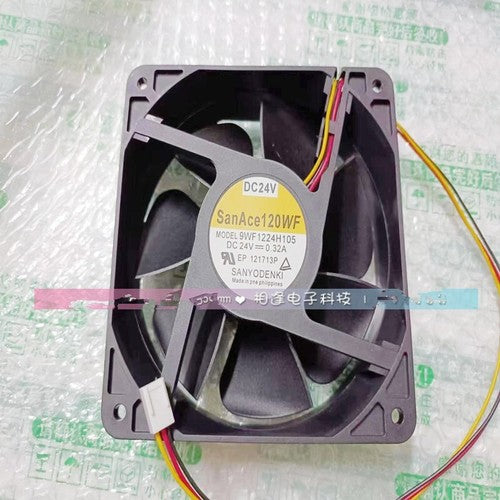 1 PCS SANYO Fan 9WF1224H105 DC24V 0.32A 12038 12CM 3 Wire cooling fan
