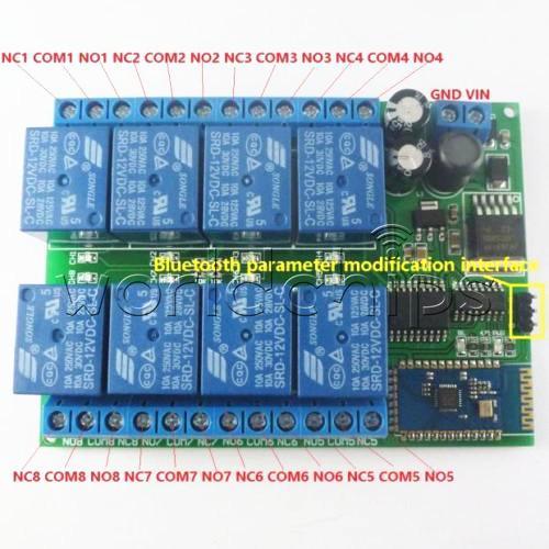 12V 8CH Bluetooth Relay Android Mobile Remote control Switch for Motor LED Light