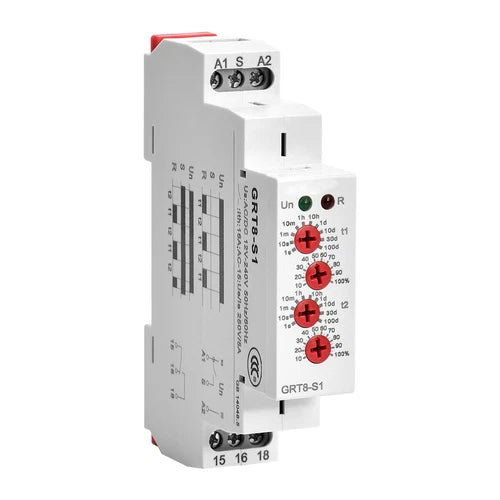 Mini Asymmetric Cycle Timer ON/Off Repeat Cycle Time Relay AC/DC12-240V GRT8-S1