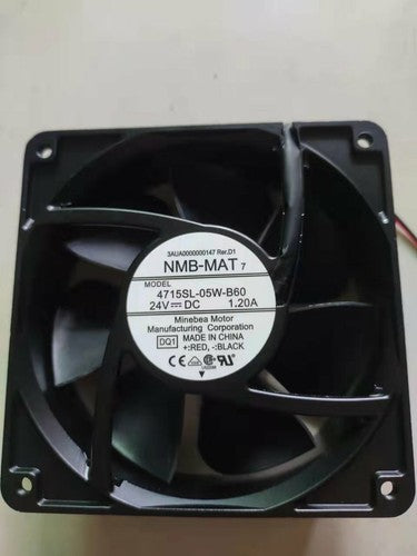 1 PCS NMB-MAT Fan 4715SL-05W-B60 DC 24V 1.2A 12038 12CM 2 Pin Metal frame