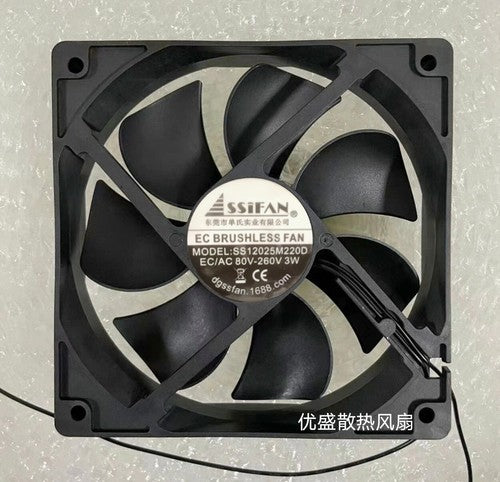 1 PCS SSIFAN Fan SS12025M220D EC/AC80V-260V 3W 12025 12cm 2 wire cooling fan