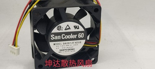 1 PCS Sanyo Fan 9GA0612F4D08 DC 12V 0.09A 6025 6 cm 3 Pin cooling fan