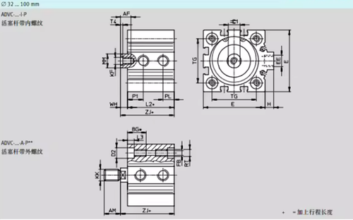 1pc ADVC-10-5-A-P Double Acting short stroke cylinder