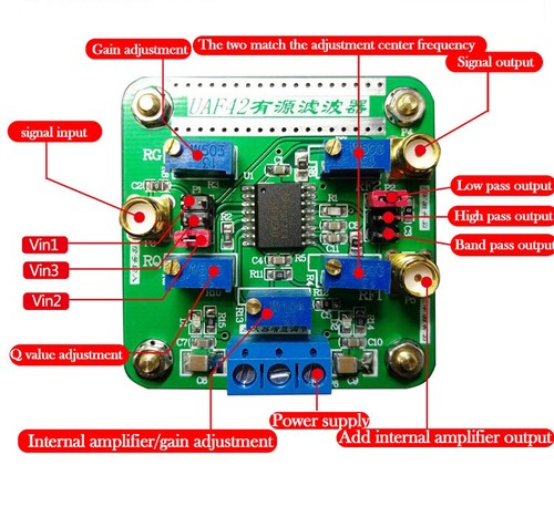 UAF42 High/Low Pass Band Adjustable Active Bandpass Filter Potentiometer Control