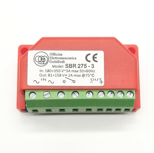Bonfiglioli rectifier SBR 275-3 In 180÷350V~3A Out 81÷158V 2A @75℃ SBR-275-3