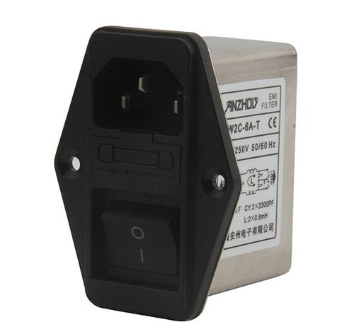 CW2C-6A-T AC power purifier filter inductor 115/250V 6A socket switch filter