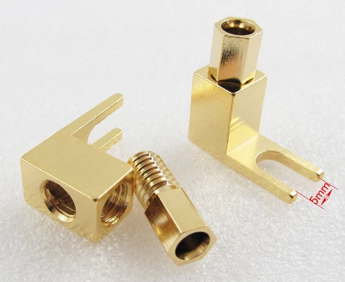 10pcs Fork plug Mcintosh Amp Eico tube Adapters Gold Plated Copper Spade Banana