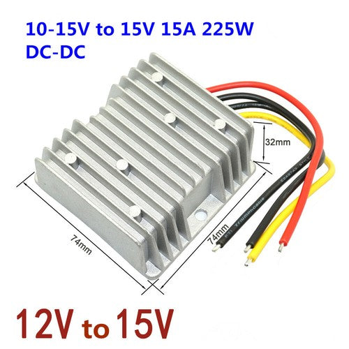 10-15V to 15V 15A 225W DC-DC converter car power module 12V to 15V
