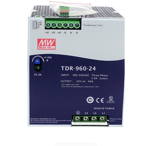 Mean Well Switching Power Supply TDR-960 24V 48V 960W 380V Rail Transformer PFC