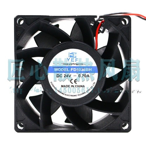 1 PCS YEF Fan FD8038BH DC24V 0.70A 8038 8cm 2 wire cooling fan