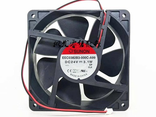 1 PCS SUNON Fan EEC0382B3-000C-A99 DC 24V 3.1W 12038 12CM 2 PIN