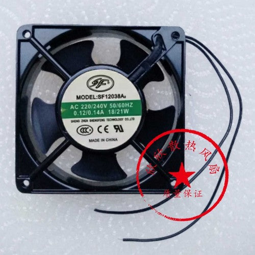 1 pcs SHENG FENG SF Fan SF12038A2 AC 220V 12CM 12038 2 wire Aluminum frame fan