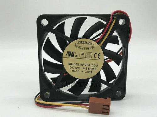 1 PCS   6010 60*10MM 3 Pin Fan R126010DU DC 12V 0.35A
