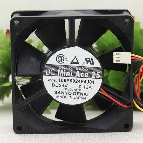 One For SANYO  109P0924F4J01 24V 0.12A 9CM 3-pin cooling fan Free Shipping