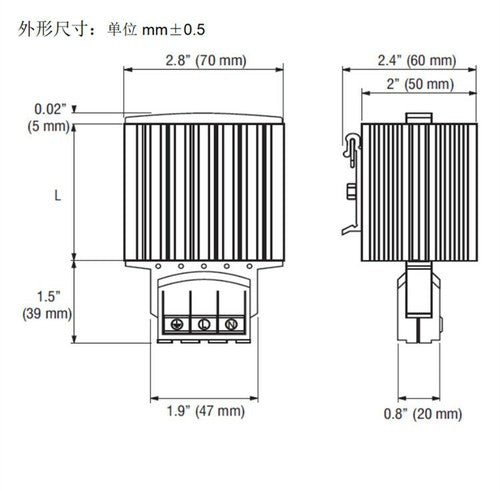 Cabinet space dehumidification heater HG140 HG141 45W 100W 150W 90~250VAC/DC
