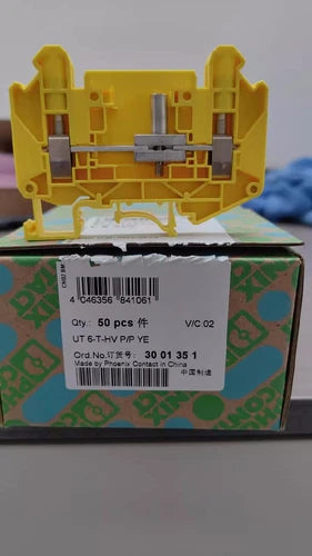 50pcs Phoenix Breaking Test Terminal UT 6-T-HV P/P YE Order Number 3001351