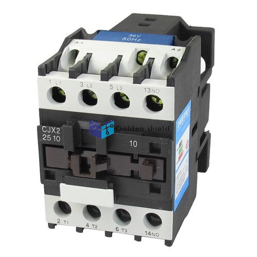 CJX2-2510 3Phase 3P NO AC Contactor DIN Rail Mount 36V Coil 660V 40A