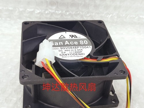 1 PCS SANYO Fan 9GV0848P1G041 DC 48V 0.84A 8038 8CM 4 pin cooling fan