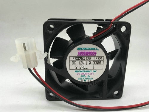 1 pcs MECHATRONICS Fan F6025X12B FSR DC12V 0.330A 6025 6CM Cooling Fan 2 wire