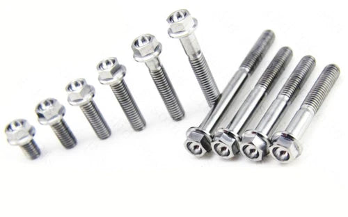 4pcs Titanium Flange Bolts Screws HEX HEAD CAP M6 x 10/15/25/30/35/40/45/50/60mm