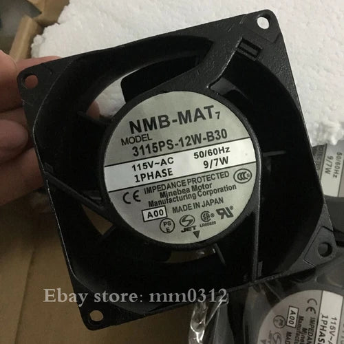 1X  leaded AC fan  3115PS-12W-B30 115VAC 80*80*38