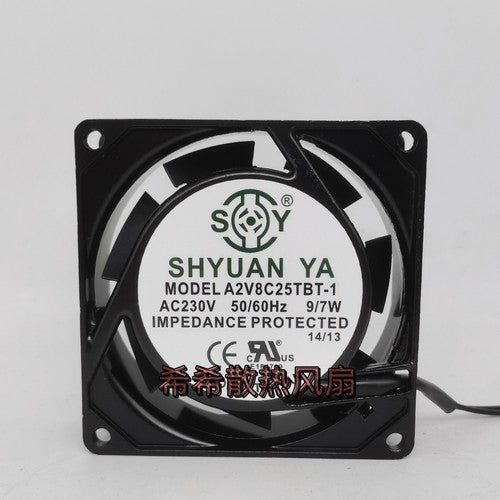 1 PCS SHYUAN YA Fan A2V8C25TBT-1 AC 230V 8cm 8025 Aluminum frame cooling fan