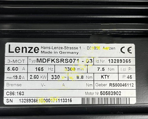 1 PC MDFKSRS071-03  Lenze Servo Motor MDFKSRS07103