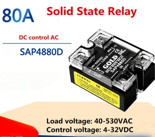 60pcs AC SSR Single-phase Solid State Relay SAP4880D 80A DC Control Single LED