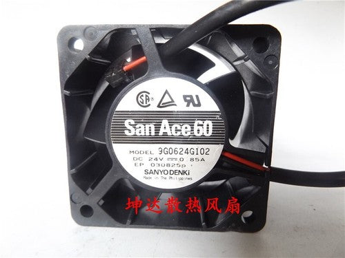 1 pcs Sanyo Fan 9G0624G102 DC24V 0.85A 6038 6CM 2 Wire cooling fan