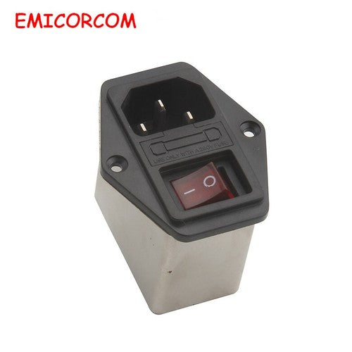 Illuminated 10A/6A/3A IEC socket AC power filter CW2B-10A-T