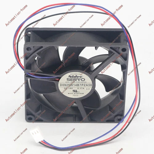 1PC   3-wire Waterproof Cooling Fan D0925W14B7PZA58 14V 0.17A 90*90*25mm