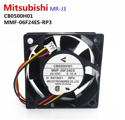 Mitsubishi Driver MR-J3 Fan CB0500H01 MMF-06F24ES-RP3 24VDC 0.10A 6025 3-pin