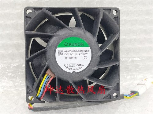 1 PCS SUNON Fan GF80381B1-Q010-QE9 DC12V 27.60W 8038 8cm 4 wire Waterproof fan