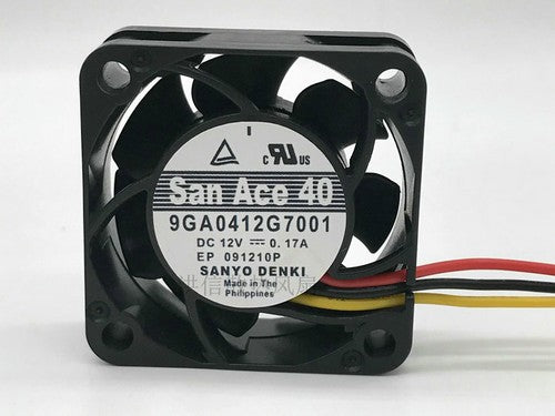 1 PCS SANYO Fan San Ace 40 9GA0412G7001 DC 12V 0.17A 4015 4CM 3 Pin cooling fan